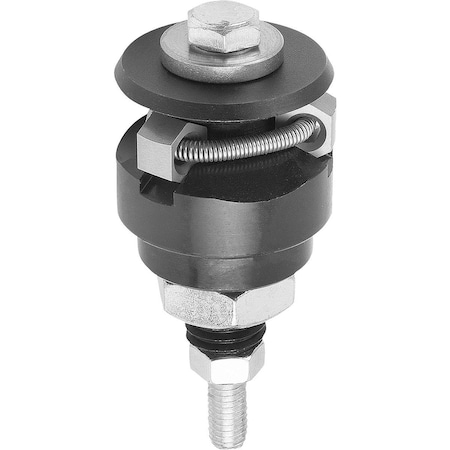 Kipp Centring Clamp Form:B Hex, D=30, 5, D1=M12, D4=M06, Steel 1.2842 Hardened, Black Oxide, Comp:Steel K0644.0203106